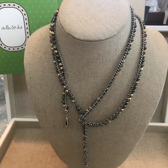 Zoe lariat mixed metal Versatile necklace - Picture 9 of 16